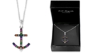 EFFY Collection EFFY&reg; Multi-Gemstone (1/5 ct. t.w.) Anchor 18" Pendant Necklace in Sterling Silver